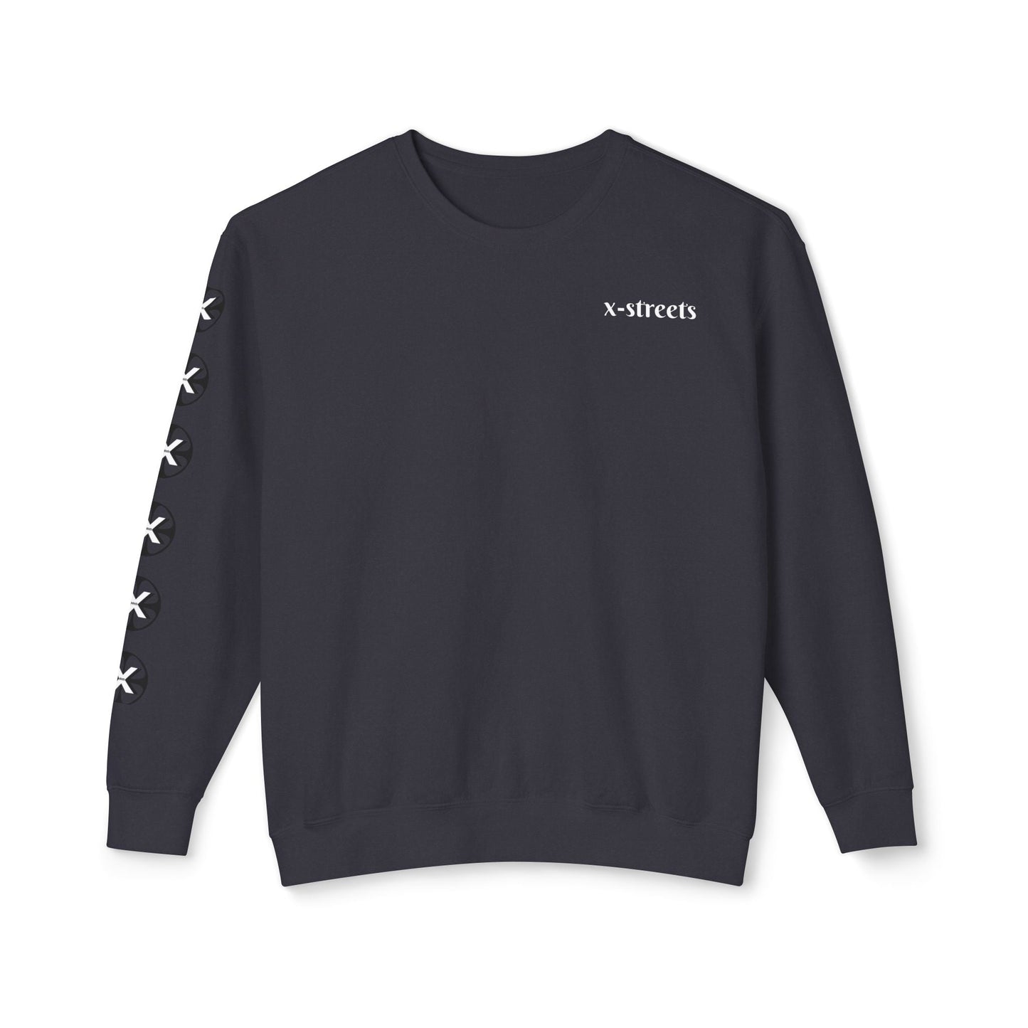 Oversized streetwear sweater by x-streets with “Burning Cash” print – white base, front and back design, bold and sustainably made.