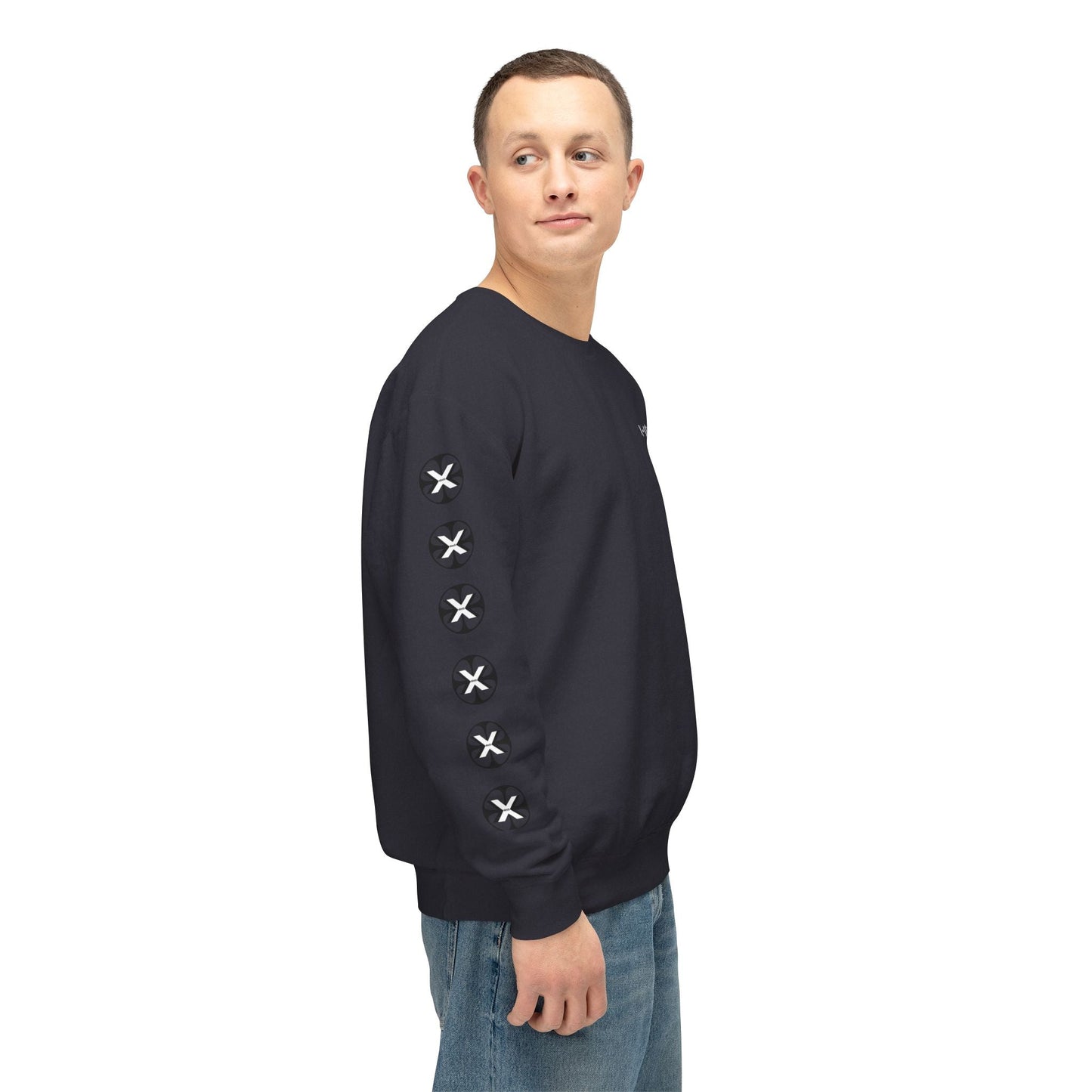 Oversized streetwear sweater by x-streets with “Burning Cash” print – white base, front and back design, bold and sustainably made.