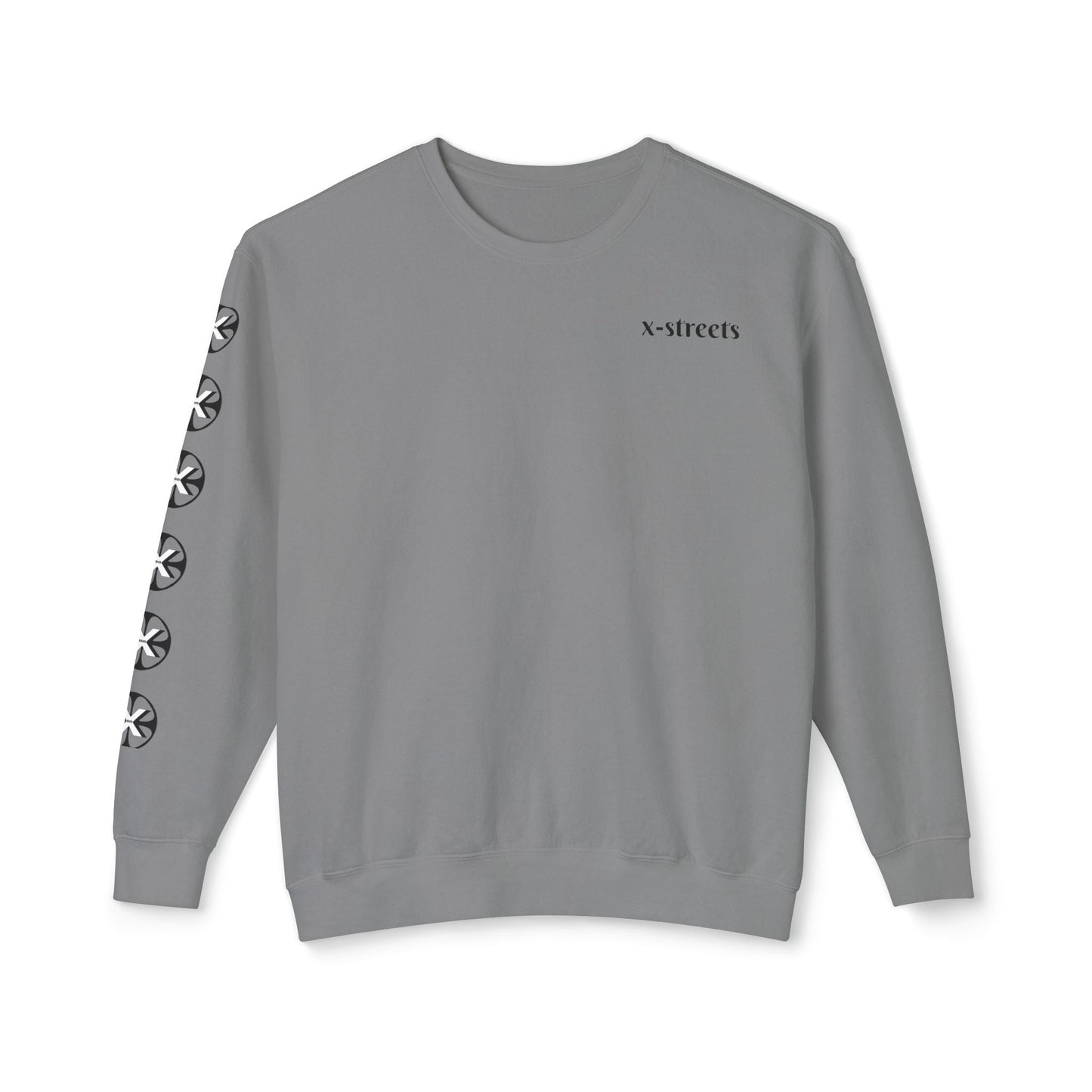 Oversized streetwear sweater by x-streets with “Burning Cash” print – white base, front and back design, bold and sustainably made.