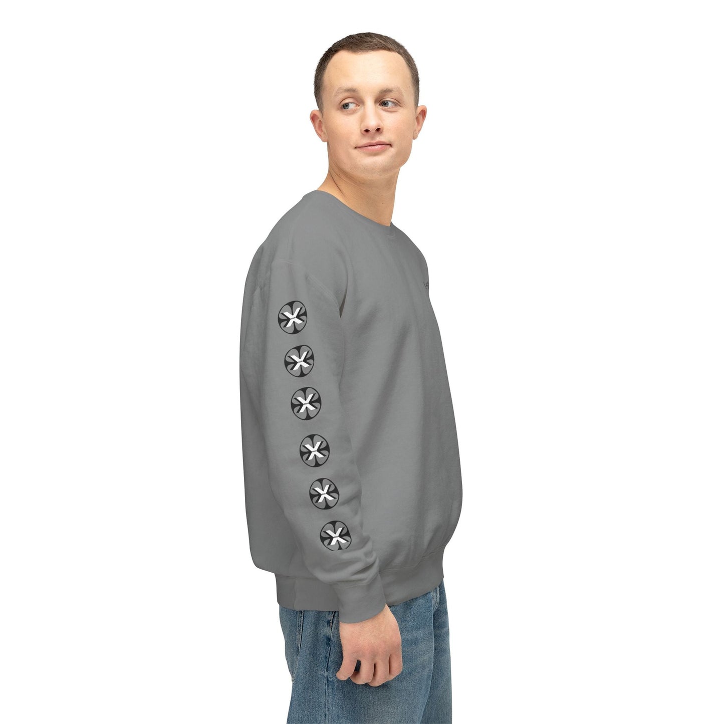Oversized streetwear sweater by x-streets with “Burning Cash” print – white base, front and back design, bold and sustainably made.