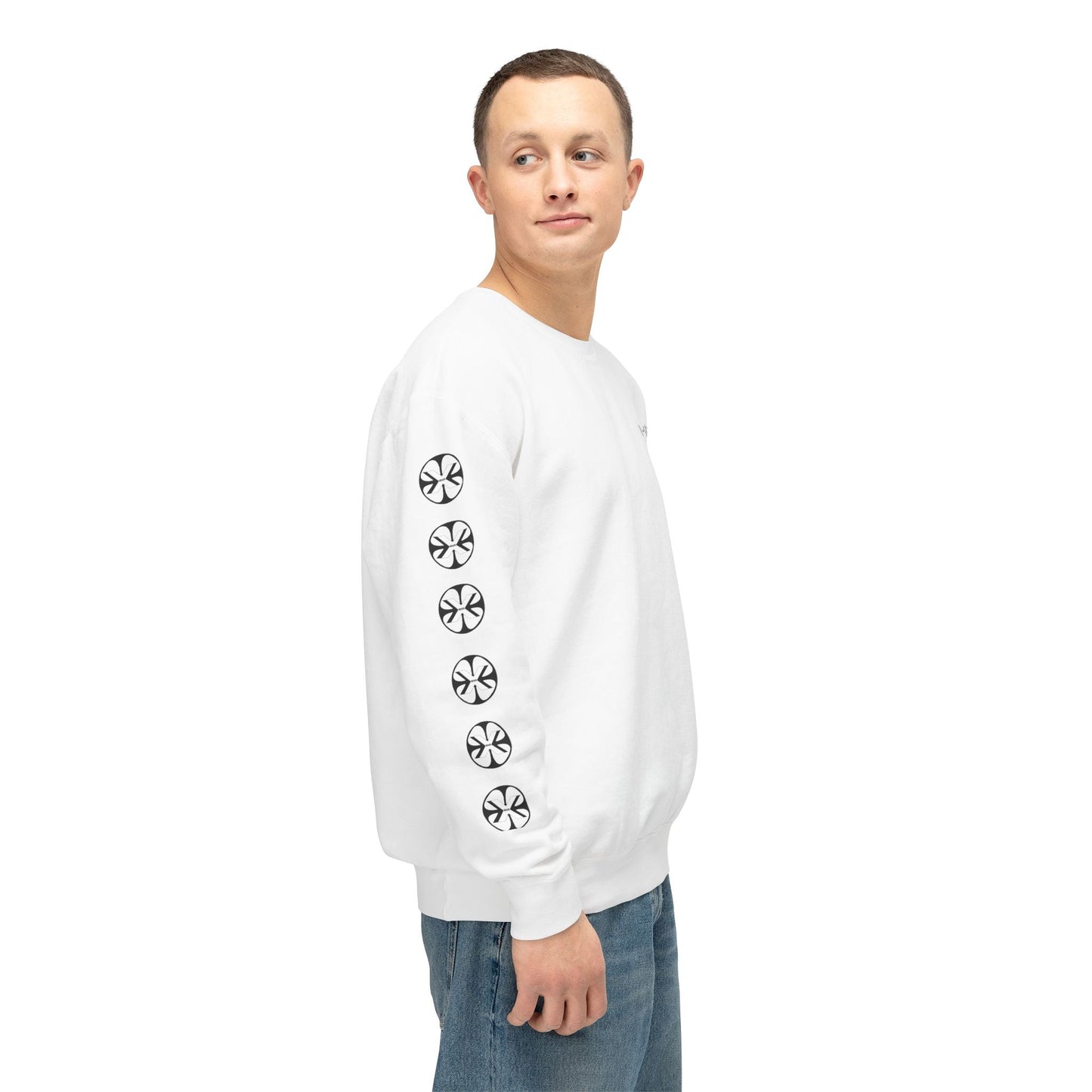 Oversized streetwear sweater by x-streets with “Burning Cash” print – white base, front and back design, bold and sustainably made.