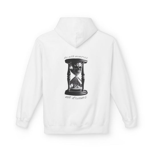 Oversized hoodie by x-streets with “Die With Memories” design – bold front and back print, organic and recycled materials, EU-made streetwear.
