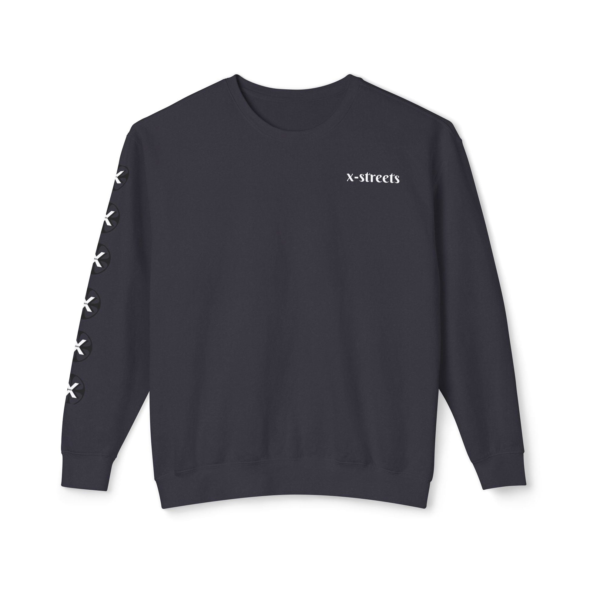 Oversized streetwear sweater by x-streets with “Burning Cash” print – white base, front and back design, bold and sustainably made.