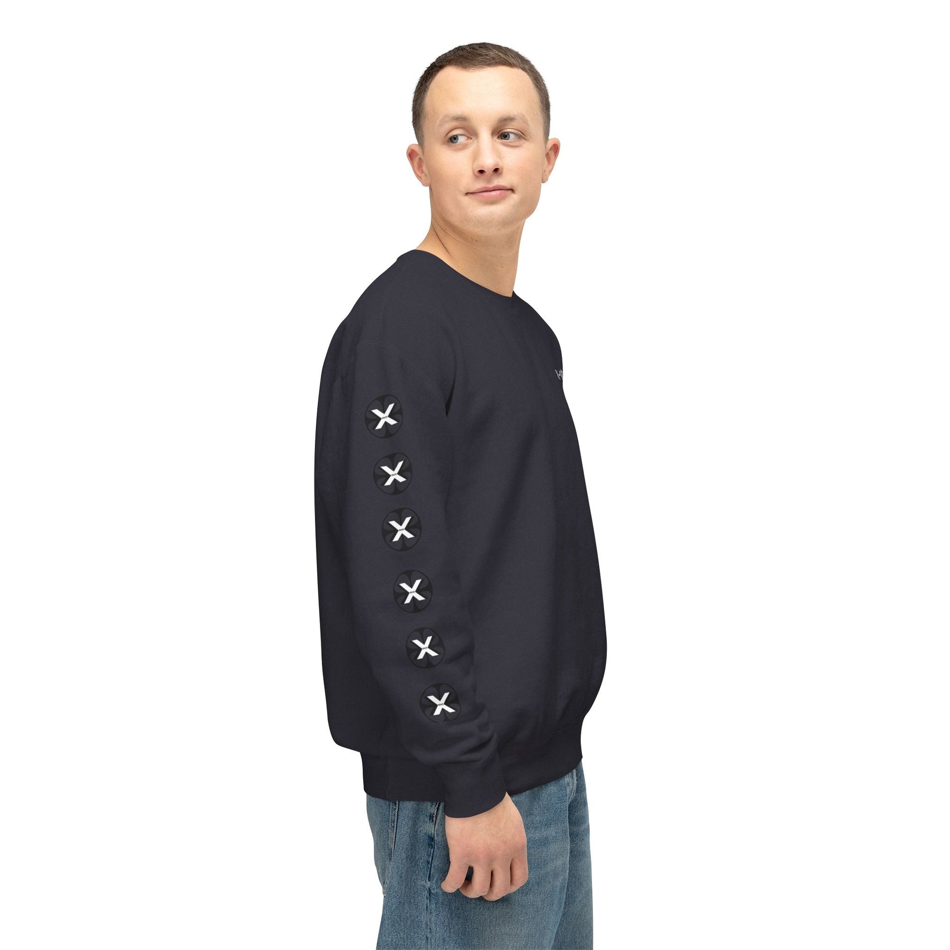 Oversized streetwear sweater by x-streets with “Burning Cash” print – white base, front and back design, bold and sustainably made.