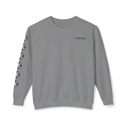 Oversized streetwear sweater by x-streets with “Burning Cash” print – white base, front and back design, bold and sustainably made.