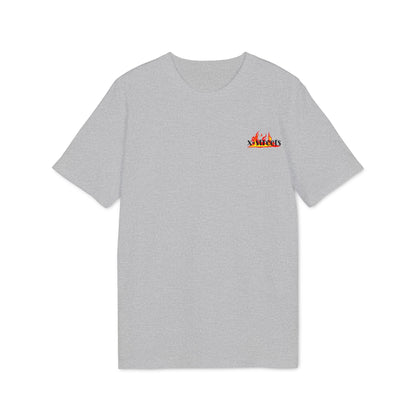 Oversized t-shirt by x-streets with bold flame front print – made from 100% organic cotton, minimalist fire design, clean streetwear fit.