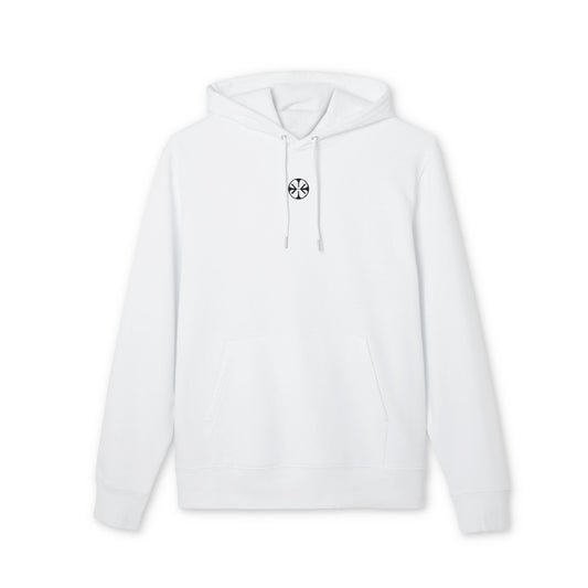Oversized hoodie by x-streets with “Memento Mori” backprint – minimalist front, heavy quality organic hoodie with timeless symbolism.