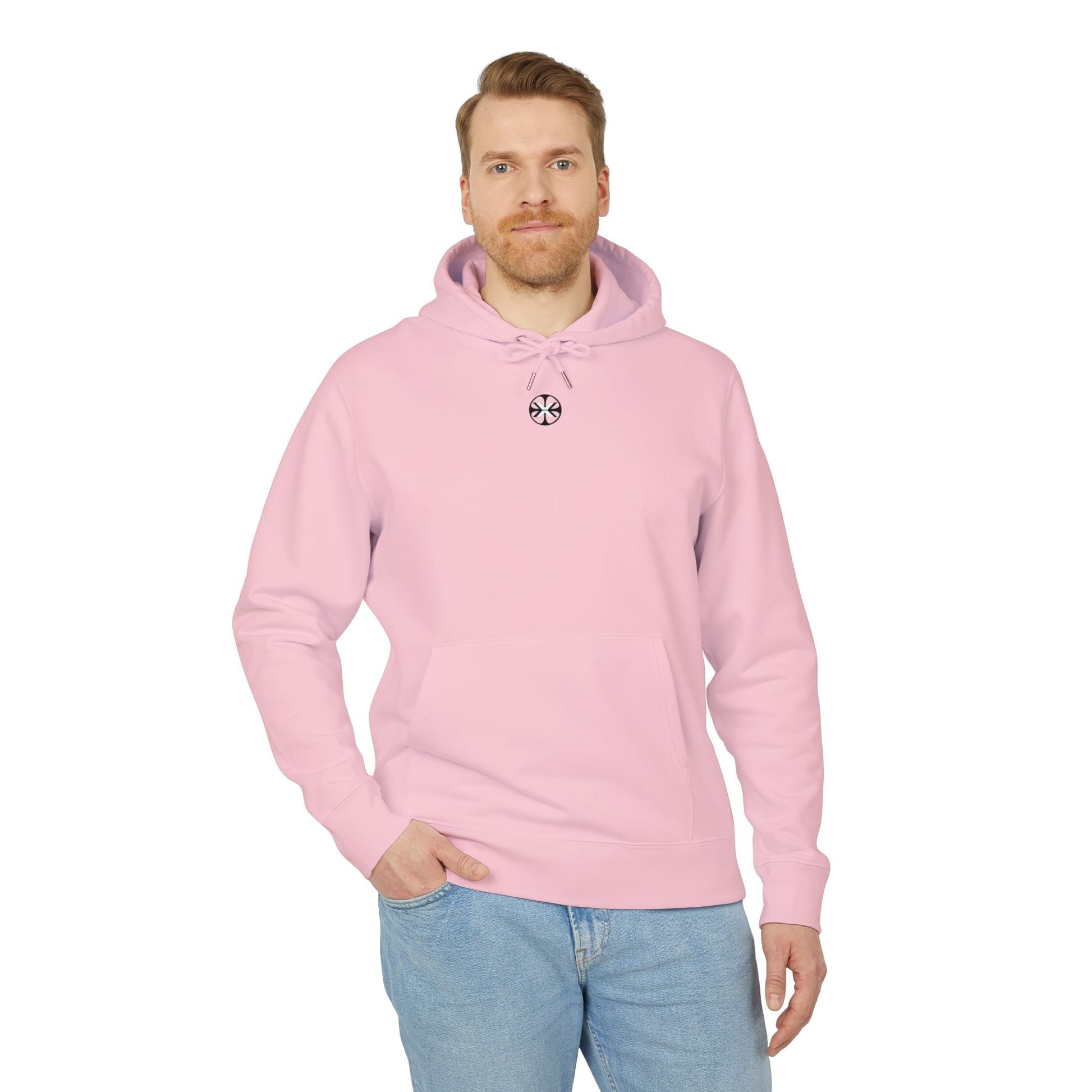 Black oversized hoodie by x-streets with deep symbolic print – bold streetwear made from organic materials, crafted for those who face the void with style.