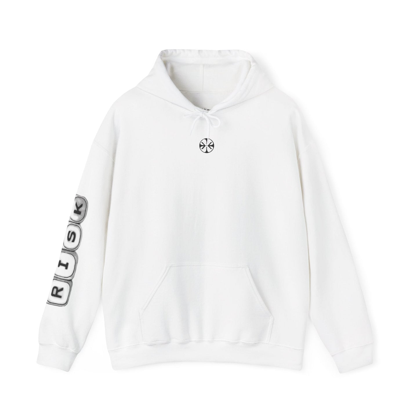 Oversized hoodie by x-streets with bold “Risk” artwork – cotton-poly blend, front and back DTG print, made in the EU for fearless fits.