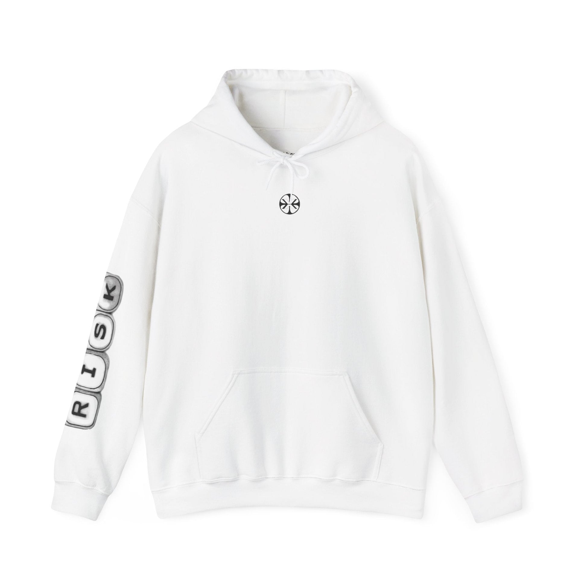 Oversized hoodie by x-streets with bold “Risk” artwork – cotton-poly blend, front and back DTG print, made in the EU for fearless fits.