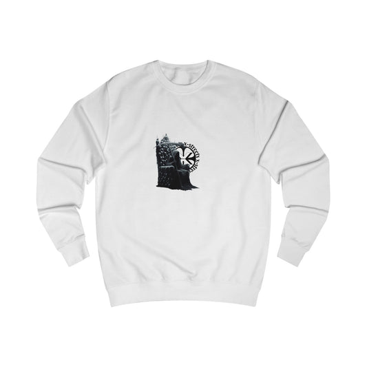 Oversized sweatshirt by x-streets with “Throne of Death” front and back print – symbolic, bold, and ethically made in the EU.